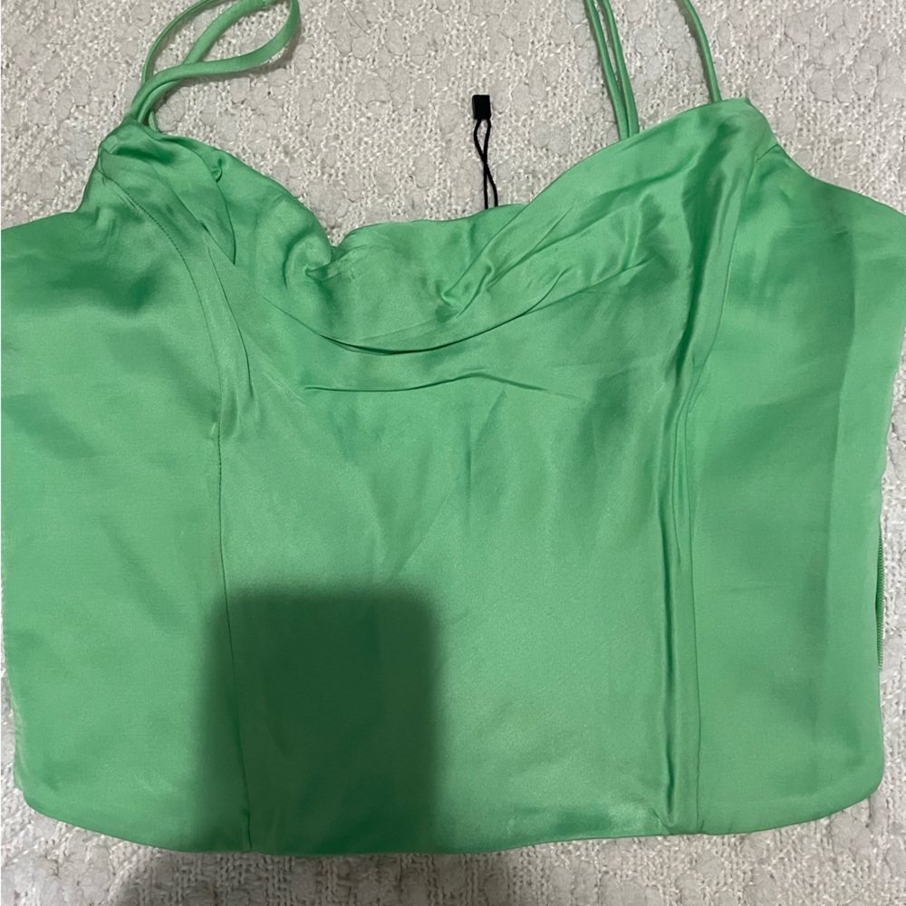 Corset top green Zara